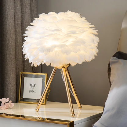 White feather lamp