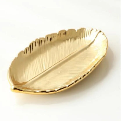 Gold Tree Leaf Tray for Home Decor