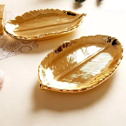 Gold Tree Leaf Tray 