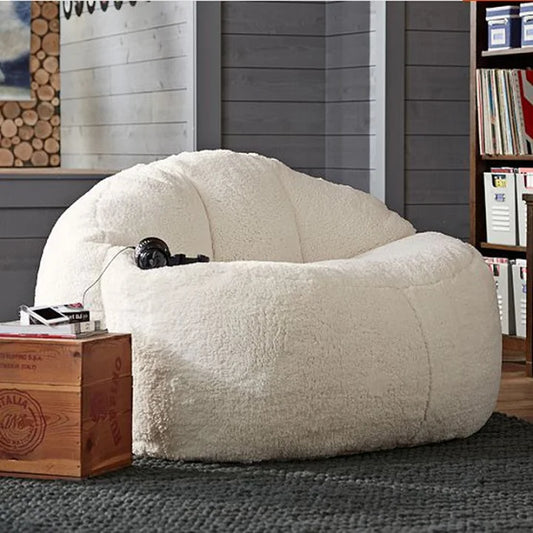 white comfortable bean bag