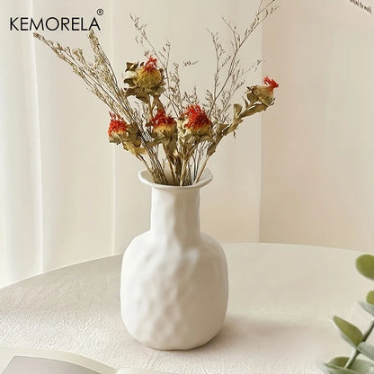 Nordic Style White Ceramic Vase with Minimalist Elegance