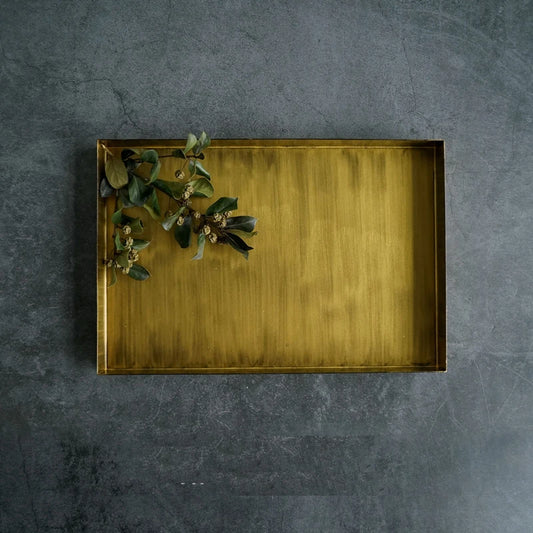 Decorative Golden Metal Trays – Rectangular Design