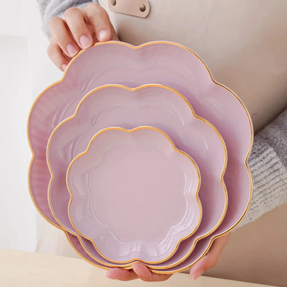 Elegant Pink Flower-Shaped Trays