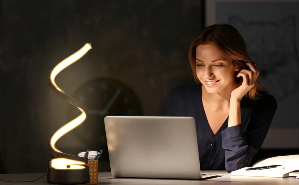 Black Spiral LED Table Lamp