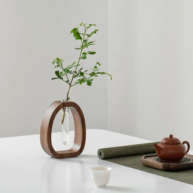 Creative Solid Wood Flower Holding Vase