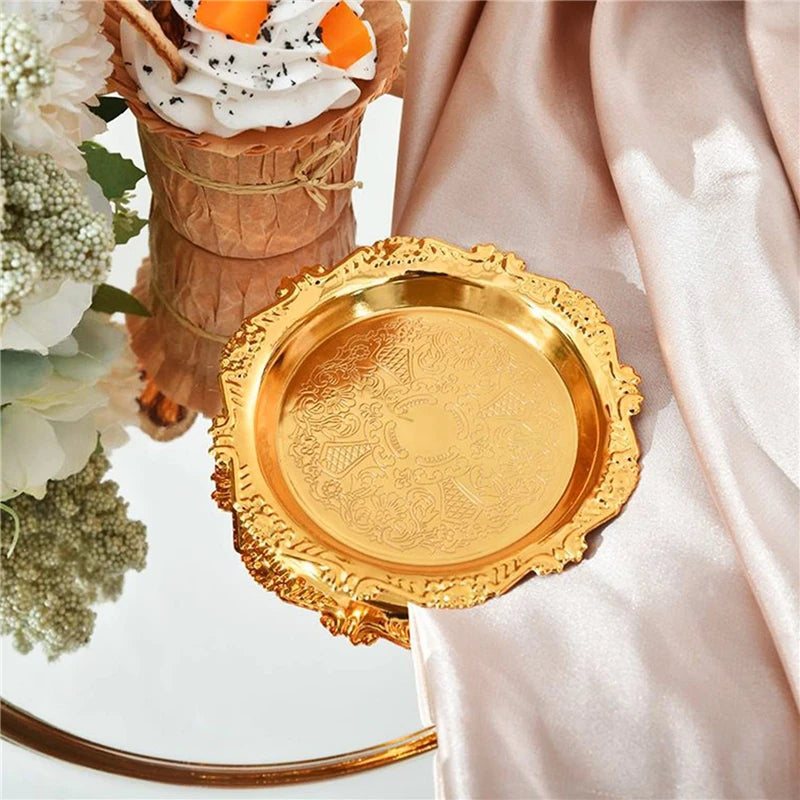 Golden tray for home decor