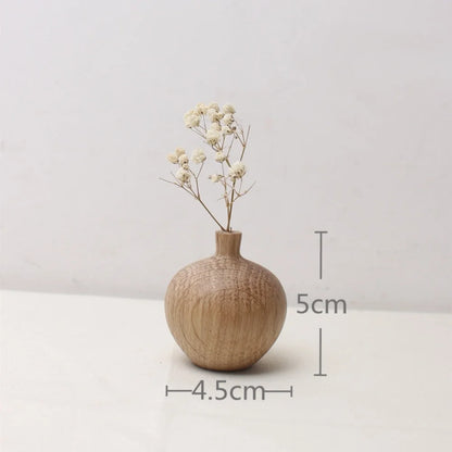 Solid Wood Home Decor Vase and Decorative Ornaments