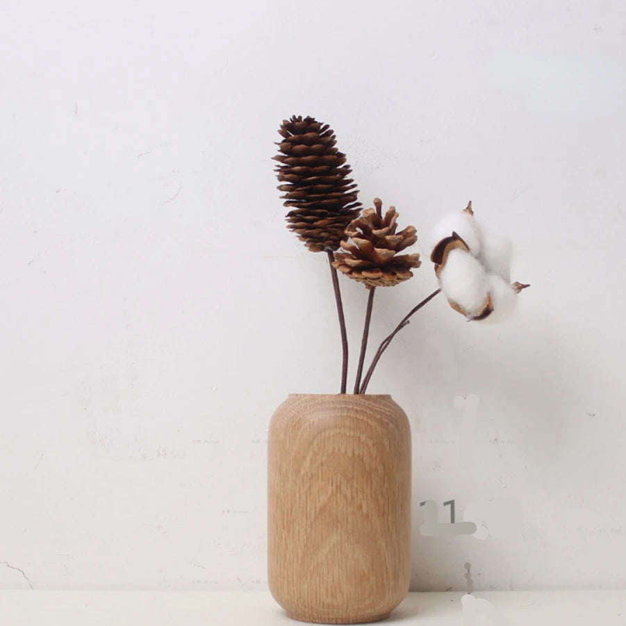 Solid Wood Home Decor Vase and Decorative Ornaments