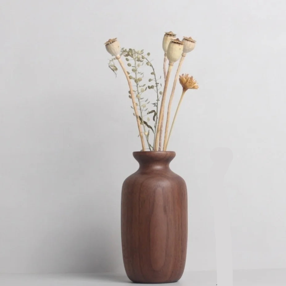 Decorative wooden vases 