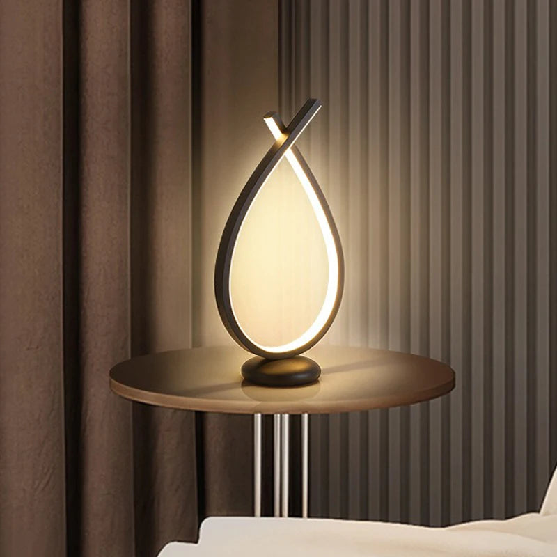 Black & White Drop Shaped LED Lamp