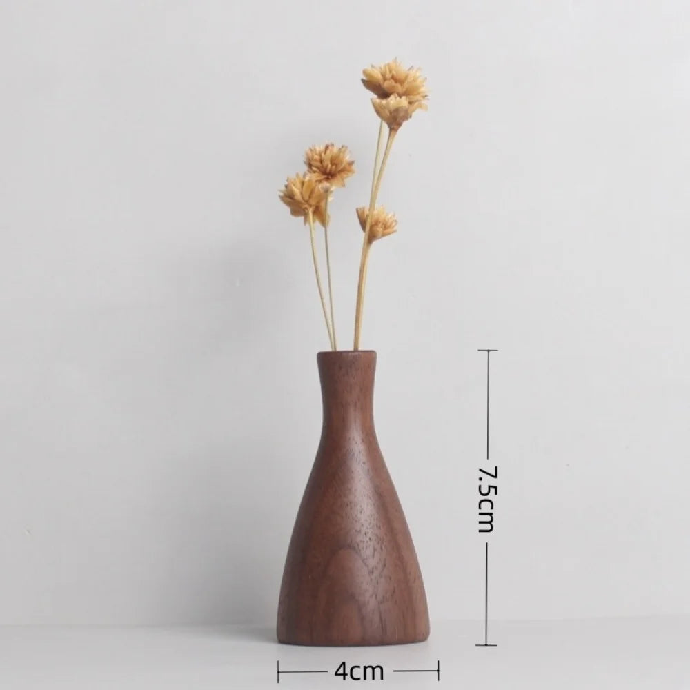 Solid Wood Home Decor Vase and Decorative Ornaments