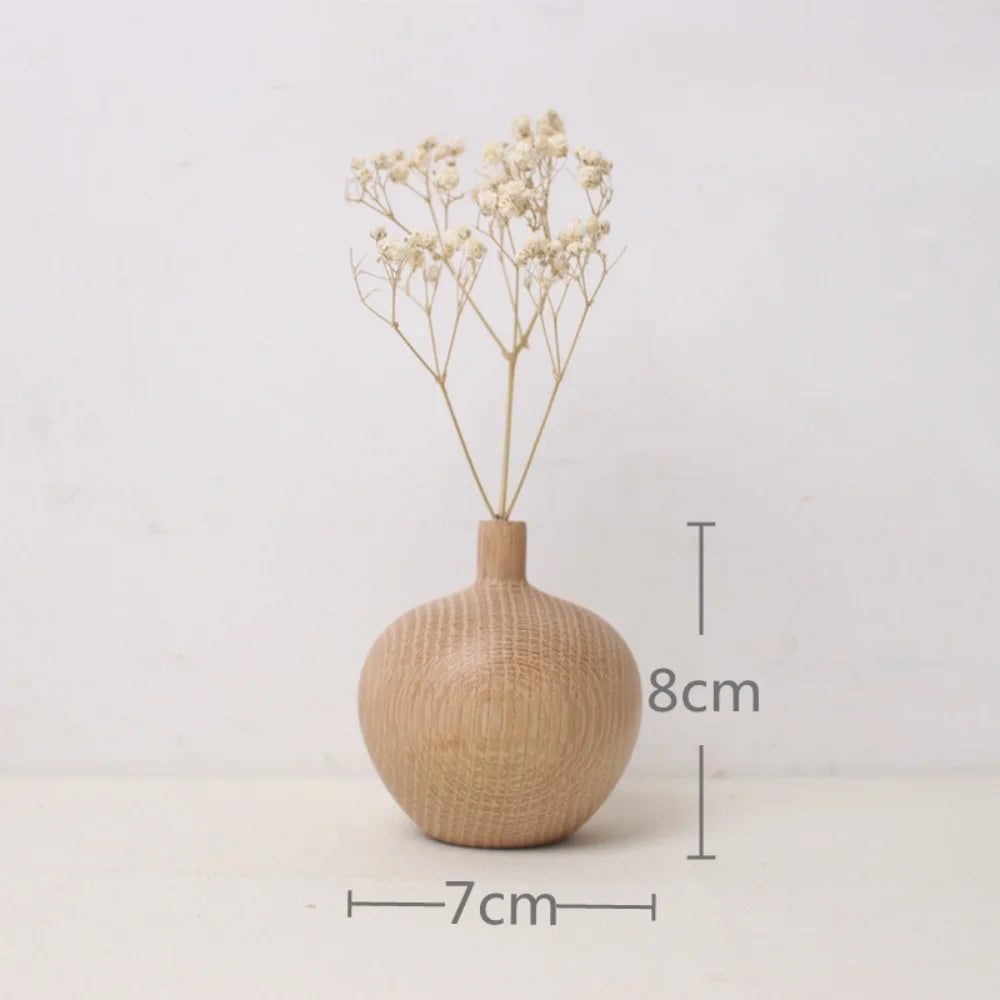 Solid Wood Home Decor Vase and Decorative Ornaments