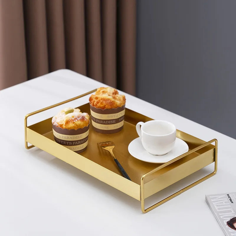 Decorative Black and Golden Tray for Serving&nbsp;