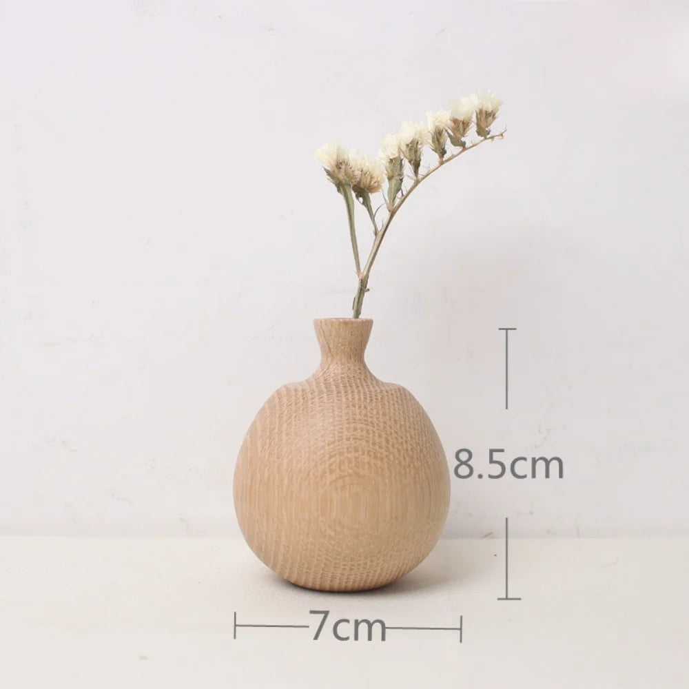 Solid Wood Home Decor Vase and Decorative Ornaments