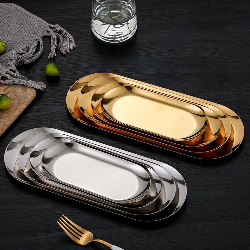 Elegant Golden Metallic Tray