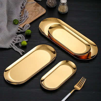 Elegant Golden Metallic Tray