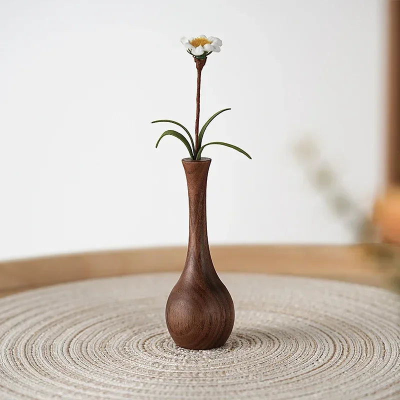 Stylish wooden vase 