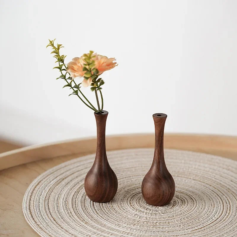 Stylish wooden vase 