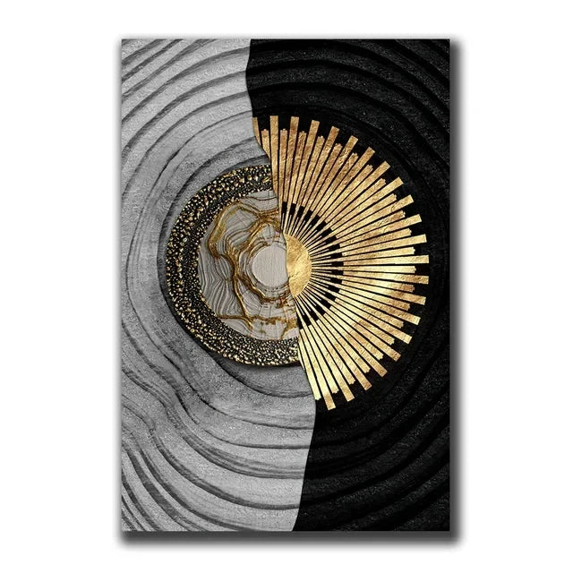 golden and black wall art 