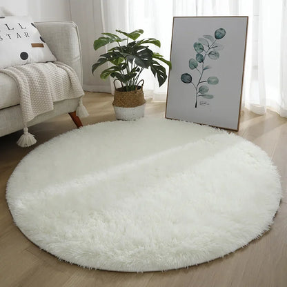 White Round Rug