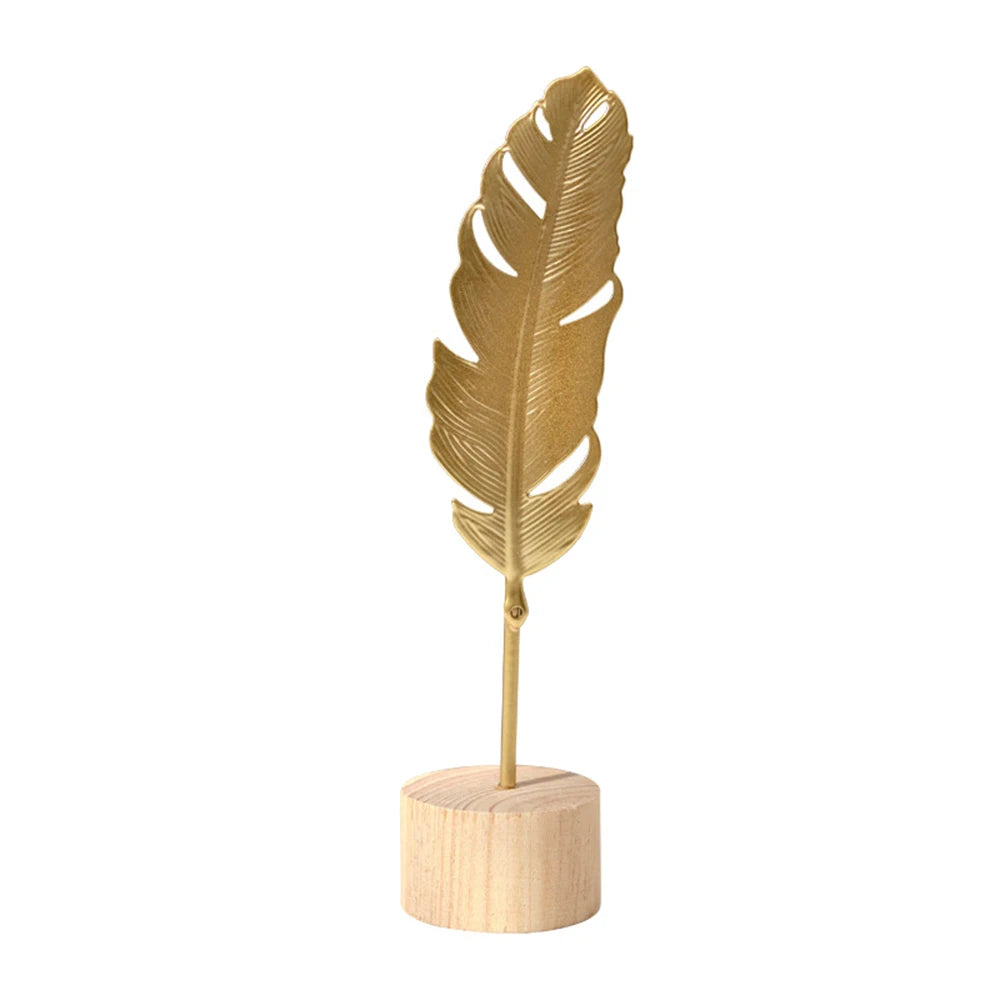 Elegant Gold Color Ginkgo Leaf Sculpture for Home Decor