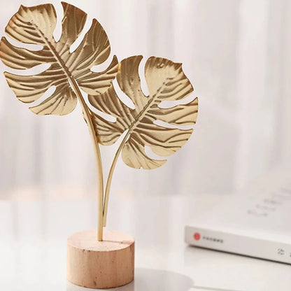 Elegant Gold Color Ginkgo Leaf Sculpture for home Decor