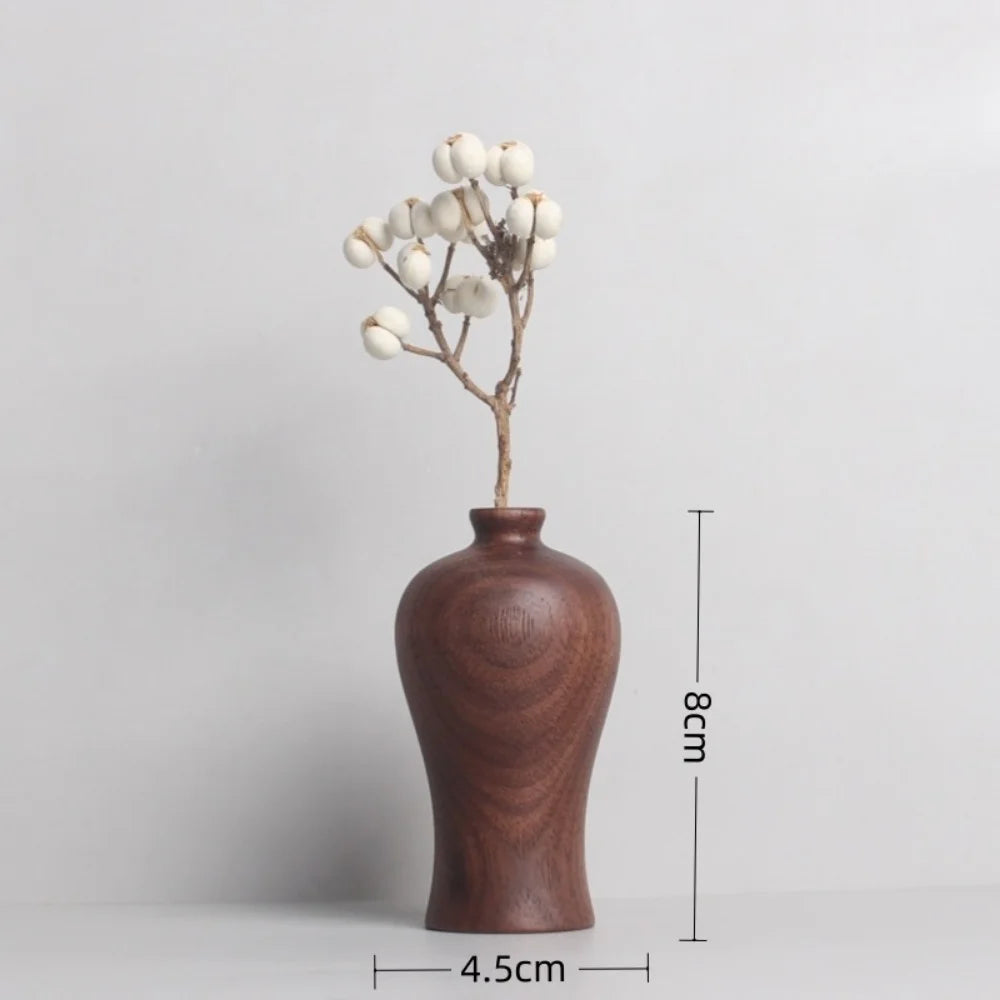 Solid Wood Home Decor Vase and Decorative Ornaments