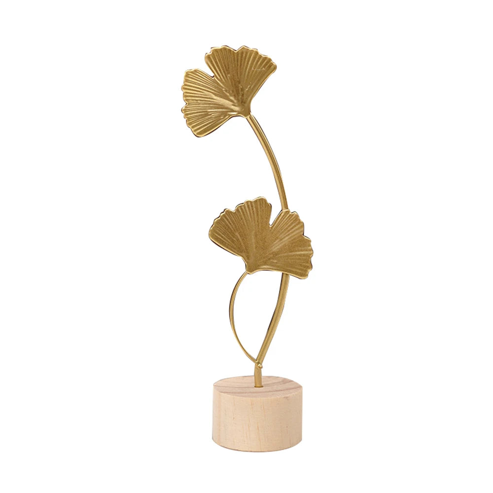 Elegant Gold Color Ginkgo Leaf Sculpture for home Decor