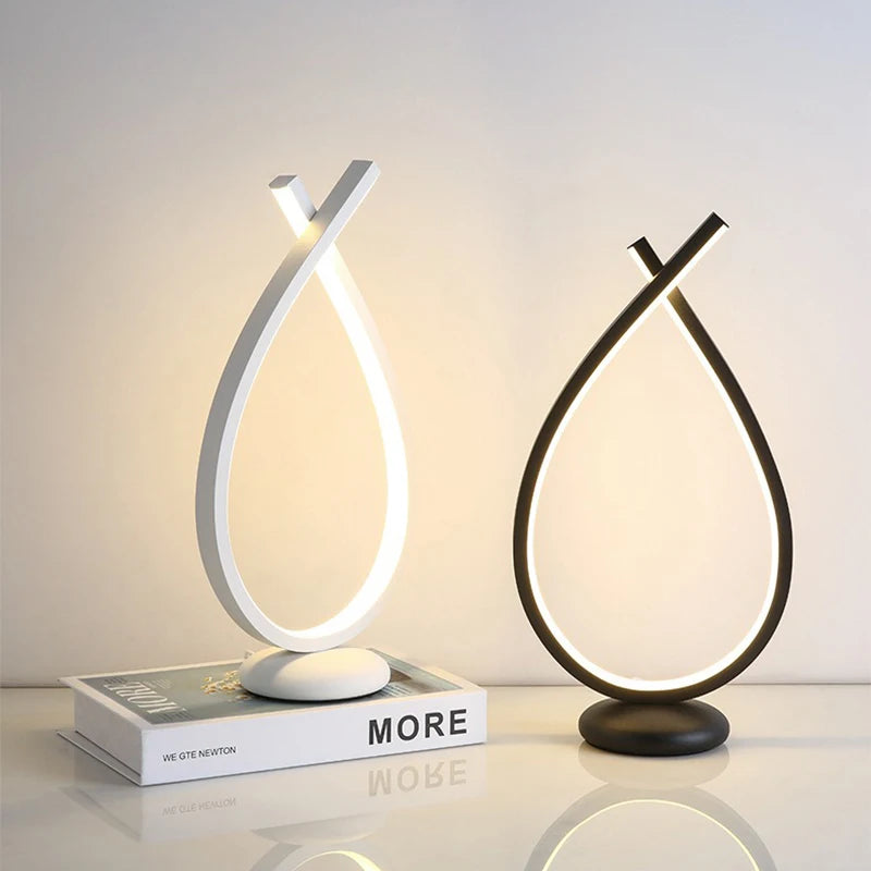 Black & White Drop Shaped LED Lamp