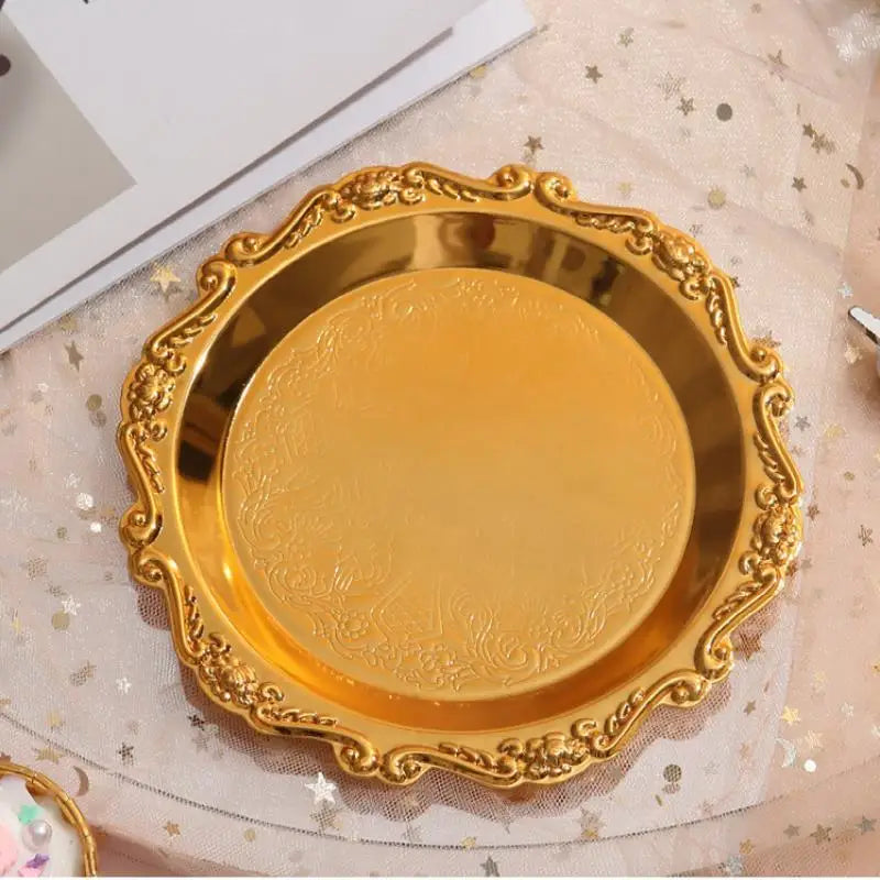 Stylish Gold and Silver Metal Tray